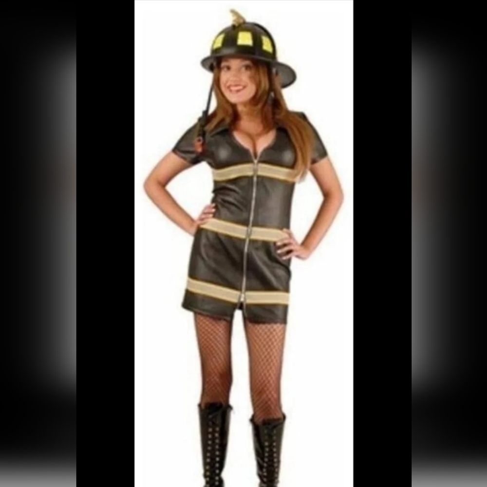 Women's Black and Gold Zipper Dress
